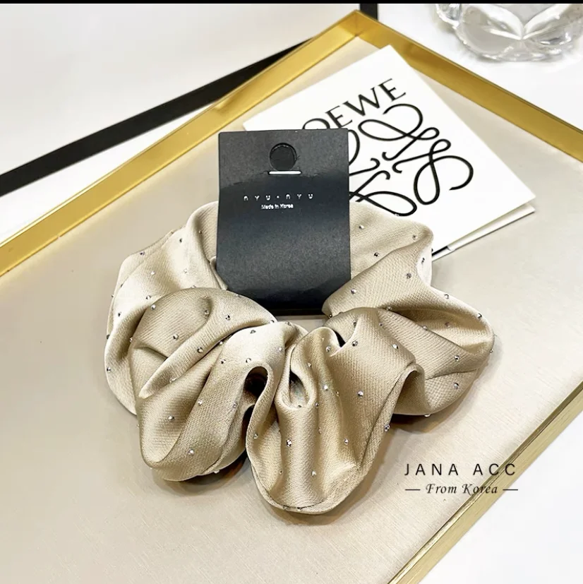 2023 Women Fashion Silk Scrunchie With Rhinestones Elastic Satin Hair Band Girls Big Hair Tie Balck Crunchy For Hair Accessories 2023 Women Fashion Silk Scrunchie With Rhinestones Elastic Satin Hair Band Girls Big Hair Tie Balck Crunchy For Hair Accessories