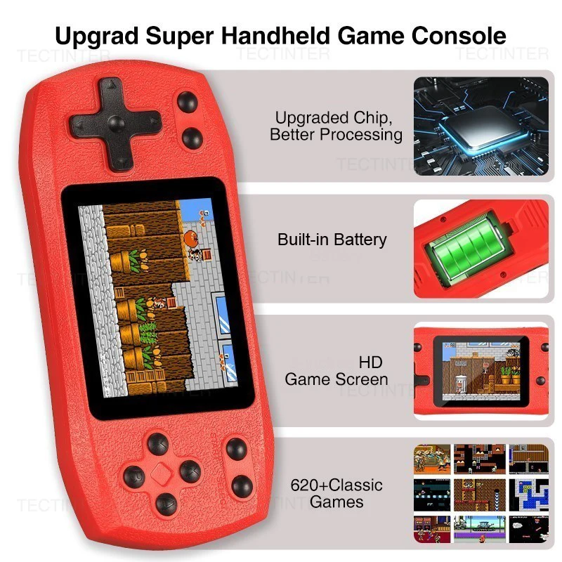 Retro Video Game Console Built in 620 Classic Games Portable Handheld Game Player Rechargeable Console AV Ouput Retro Video Game Console Built in 620 Classic Games Portable Handheld Game Player Rechargeable Console AV Ouput